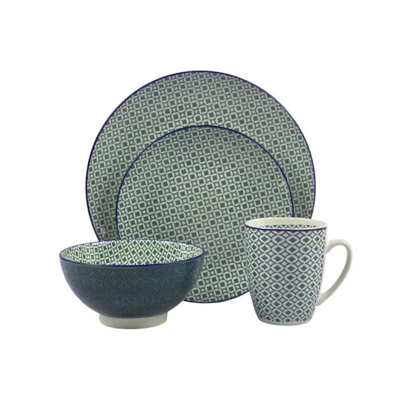 Jgo de Loza China X 24 Pz/Dec Celeste