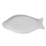 Fuente Loza 13" Blanco Mod/Pez